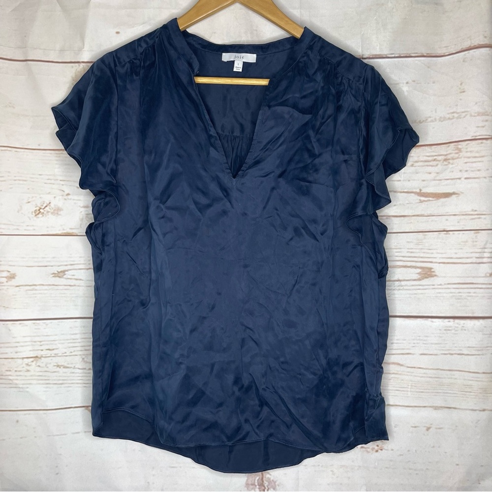 Joie • Blouse • 100% Curpo • Large • Blue • Lightweight
